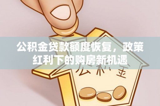 咨询公积金贷款额度恢复，政策红利下的购房新机遇