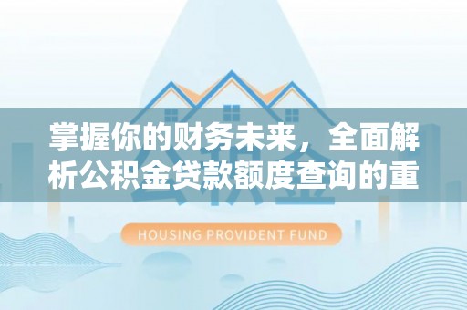 咨询掌握你的财务未来，全面解析公积金贷款额度查询的重要性