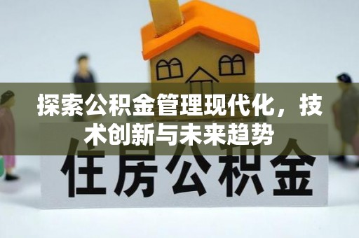 咨询探索公积金管理现代化，技术创新与未来趋势
