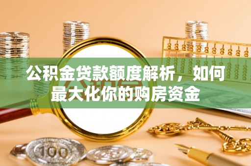 咨询公积金贷款额度解析，如何最大化你的购房资金