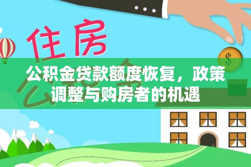 咨询公积金贷款额度恢复，政策调整与购房者的机遇