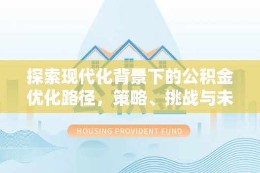 咨询探索现代化背景下的公积金优化路径，策略、挑战与未来展望