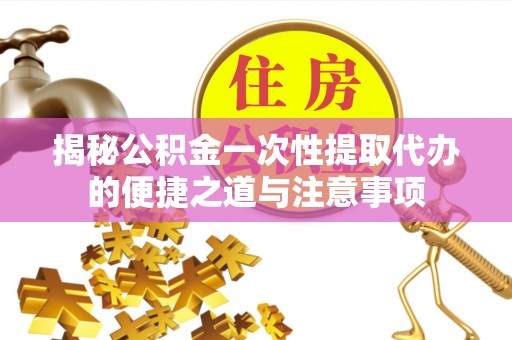 咨询揭秘公积金一次性提取代办的便捷之道与注意事项