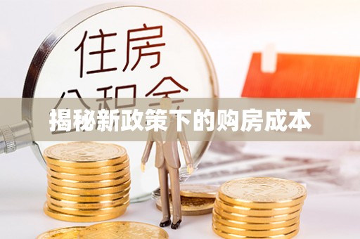 咨询揭秘新政策下的购房成本