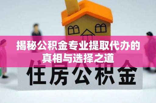 咨询揭秘公积金专业提取代办的真相与选择之道