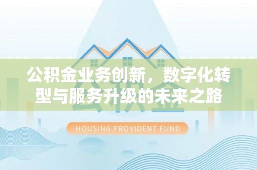 咨询公积金业务创新，数字化转型与服务升级的未来之路