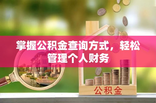 咨询掌握公积金查询方式，轻松管理个人财务
