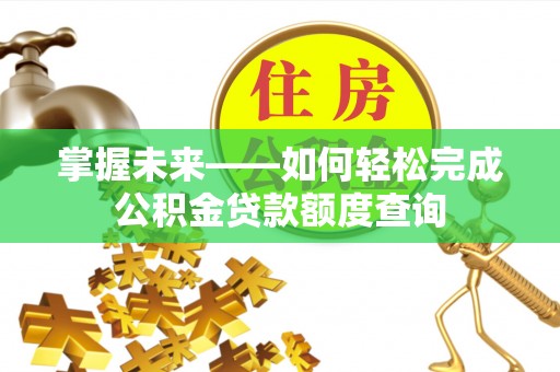 咨询掌握未来——如何轻松完成公积金贷款额度查询