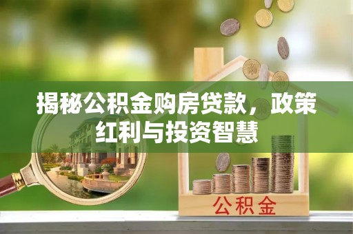 咨询揭秘公积金购房贷款，政策红利与投资智慧