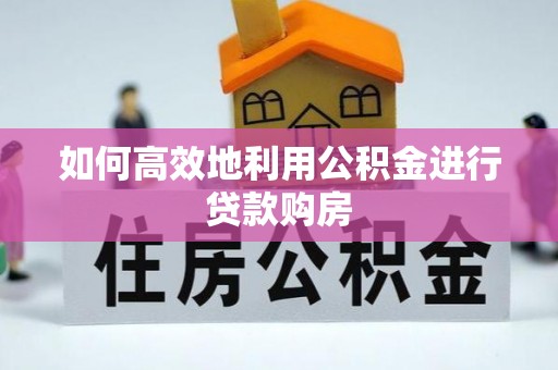咨询如何高效地利用公积金进行贷款购房