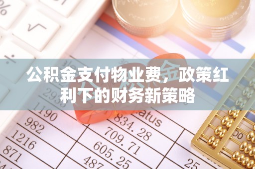 咨询公积金支付物业费，政策红利下的财务新策略